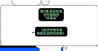 第5节：【柑橘清园】采后恢复与红蜘蛛的&ldquo;拉锯战&rdquo;，课程：《经济作物冬季清园&middot;实战防坑指南》#识农AI